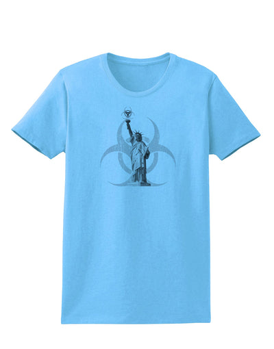 Biohazard Statue of Liberty Womens T-Shirt-Womens T-Shirt-TooLoud-Aquatic-Blue-X-Small-Davson Sales