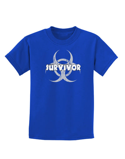 Biohazard Survivor - Zombie Apocalypse Childrens Dark T-Shirt-Childrens T-Shirt-TooLoud-Royal-Blue-X-Small-Davson Sales