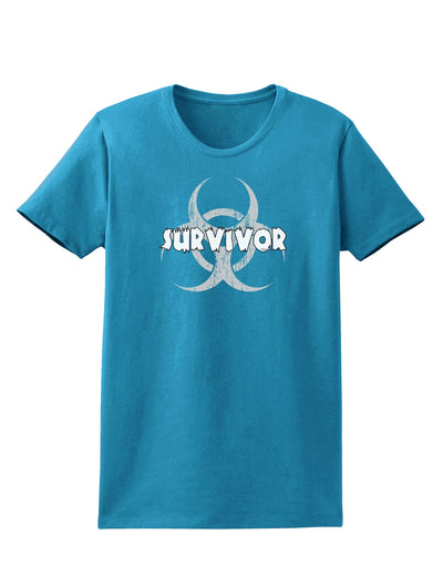 Biohazard Survivor - Zombie Apocalypse Womens Dark T-Shirt-Womens T-Shirt-TooLoud-Turquoise-X-Small-Davson Sales