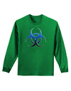 Biohazard Symbol Blue Stone - Apocalypse Adult Long Sleeve Dark T-Shirt-TooLoud-Kelly-Green-Small-Davson Sales