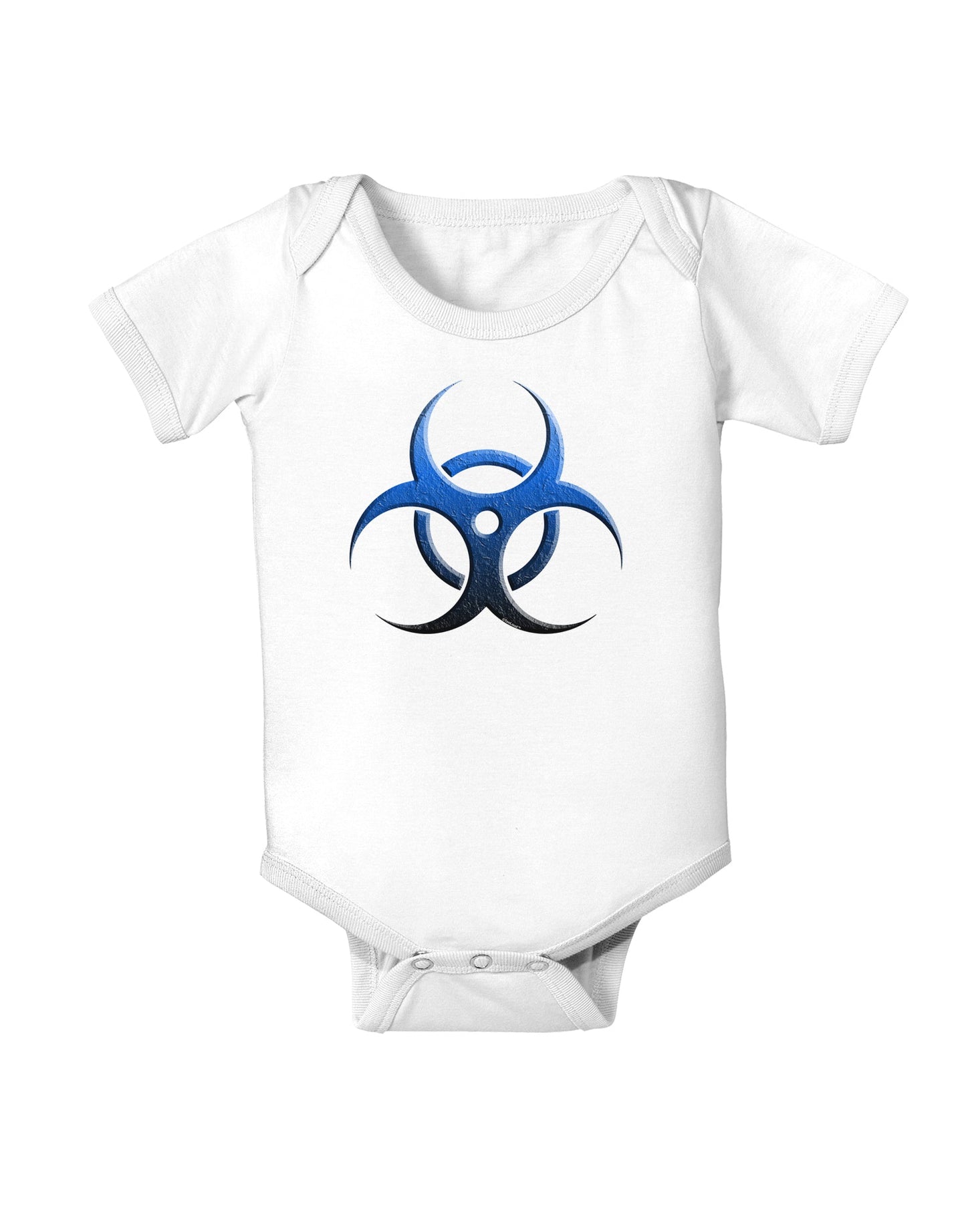 Biohazard Symbol Blue Stone - Apocalypse Baby Romper Bodysuit-Baby Romper-TooLoud-White-06-Months-Davson Sales