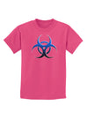 Biohazard Symbol Blue Stone - Apocalypse Childrens Dark T-Shirt-Childrens T-Shirt-TooLoud-Sangria-X-Small-Davson Sales