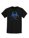 Biohazard Symbol Blue Stone - Apocalypse Childrens Dark T-Shirt-Childrens T-Shirt-TooLoud-Black-X-Small-Davson Sales