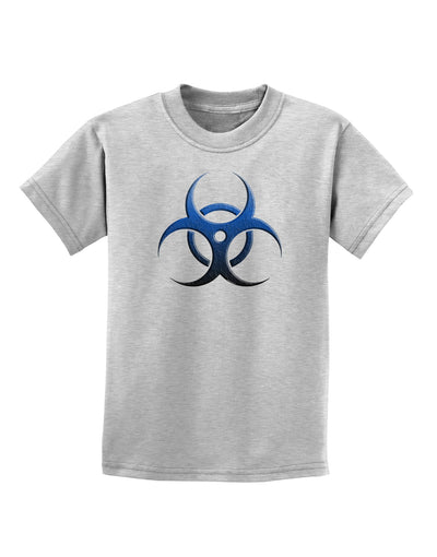 Biohazard Symbol Blue Stone - Apocalypse Childrens T-Shirt-Childrens T-Shirt-TooLoud-AshGray-X-Small-Davson Sales