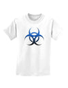 Biohazard Symbol Blue Stone - Apocalypse Childrens T-Shirt-Childrens T-Shirt-TooLoud-White-X-Small-Davson Sales