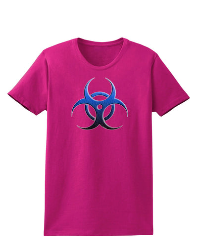 Biohazard Symbol Blue Stone - Apocalypse Womens Dark T-Shirt-Womens T-Shirt-TooLoud-Hot-Pink-Small-Davson Sales