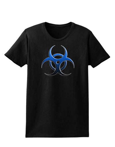 Biohazard Symbol Blue Stone - Apocalypse Womens Dark T-Shirt-Womens T-Shirt-TooLoud-Black-X-Small-Davson Sales