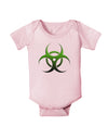 Biohazard Symbol Green Stone-Apocalypse Baby Romper Bodysuit-Baby Romper-TooLoud-Light-Pink-06-Months-Davson Sales