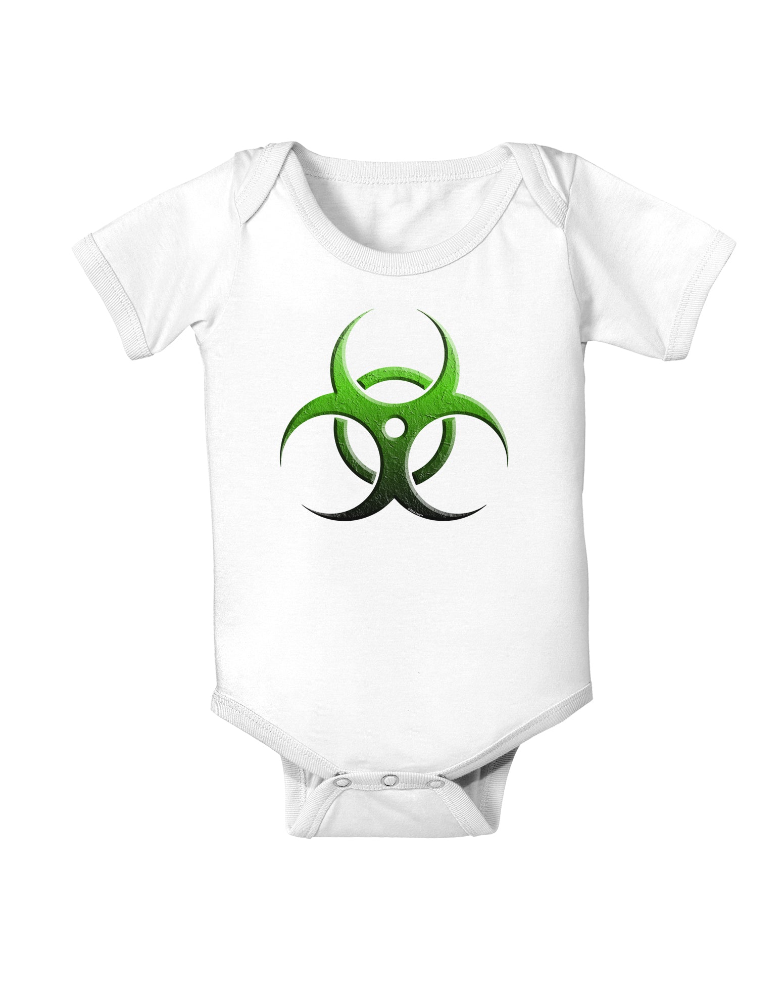 Biohazard Symbol Green Stone-Apocalypse Baby Romper Bodysuit-Baby Romper-TooLoud-White-06-Months-Davson Sales