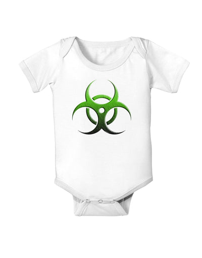 Biohazard Symbol Green Stone-Apocalypse Baby Romper Bodysuit-Baby Romper-TooLoud-White-06-Months-Davson Sales