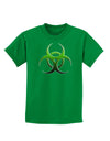 Biohazard Symbol Green Stone-Apocalypse Childrens Dark T-Shirt-Childrens T-Shirt-TooLoud-Kelly-Green-X-Small-Davson Sales