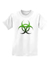 Biohazard Symbol Green Stone-Apocalypse Childrens T-Shirt-Childrens T-Shirt-TooLoud-White-X-Small-Davson Sales