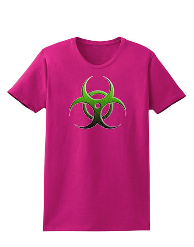 Biohazard Symbol Green Stone-Apocalypse Womens Dark T-Shirt-Womens T-Shirt-TooLoud-Hot-Pink-Small-Davson Sales