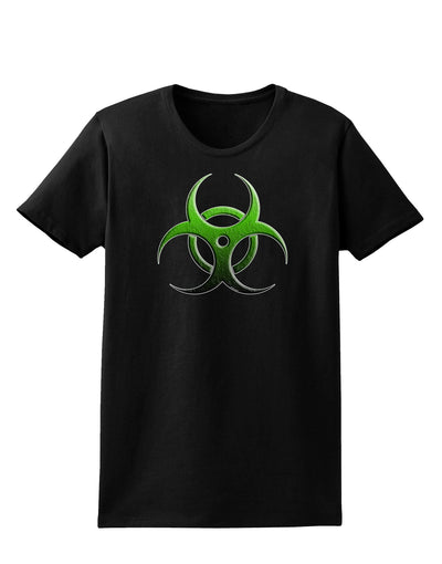 Biohazard Symbol Green Stone-Apocalypse Womens Dark T-Shirt-Womens T-Shirt-TooLoud-Black-X-Small-Davson Sales