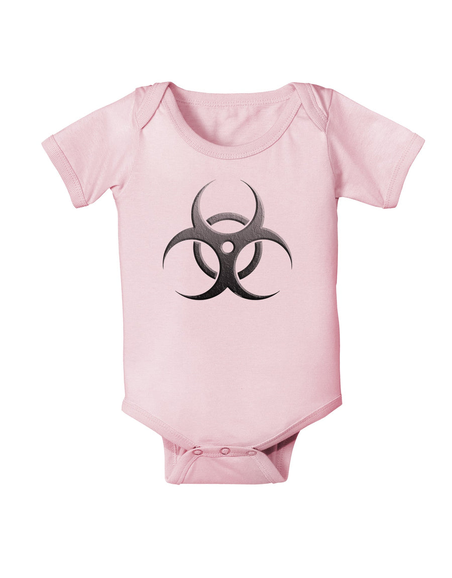 Biohazard Symbol Grey Stone - Apocalypse Baby Romper Bodysuit-Baby Romper-TooLoud-White-06-Months-Davson Sales