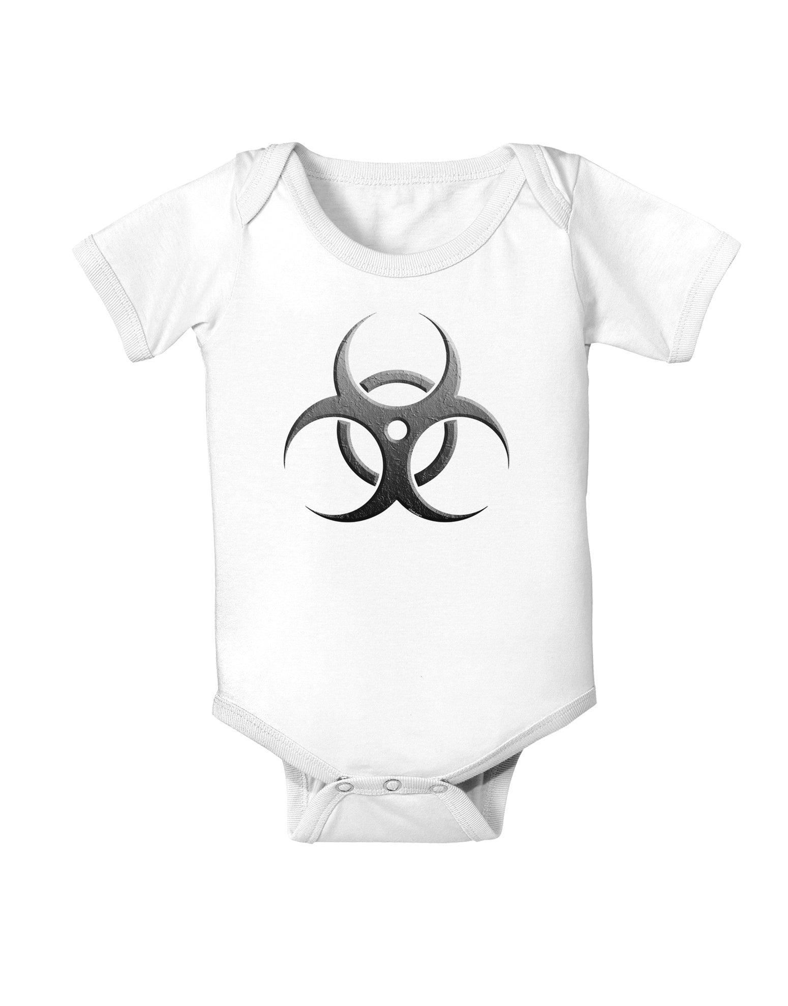 Biohazard Symbol Grey Stone - Apocalypse Baby Romper Bodysuit-Baby Romper-TooLoud-White-06-Months-Davson Sales