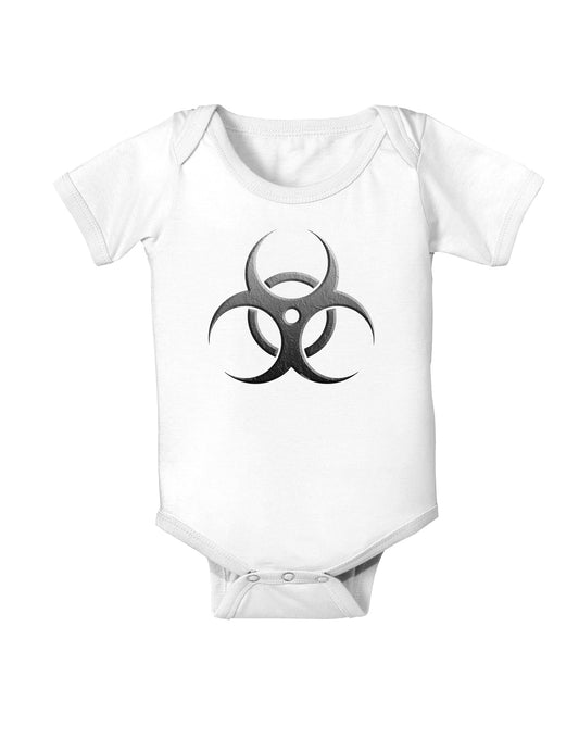 Biohazard Symbol Grey Stone - Apocalypse Baby Romper Bodysuit-Baby Romper-TooLoud-White-06-Months-Davson Sales