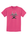 Biohazard Symbol Grey Stone - Apocalypse Childrens Dark T-Shirt-Childrens T-Shirt-TooLoud-Sangria-X-Small-Davson Sales