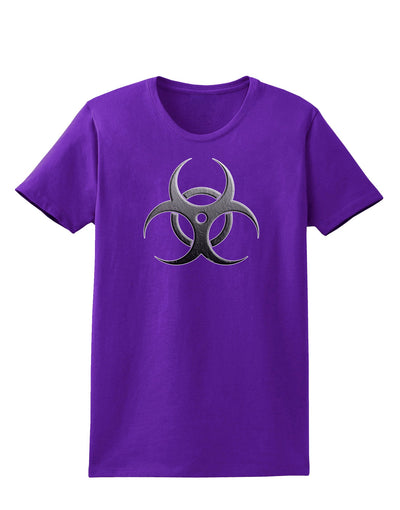 Biohazard Symbol Grey Stone - Apocalypse Womens Dark T-Shirt-Womens T-Shirt-TooLoud-Purple-X-Small-Davson Sales