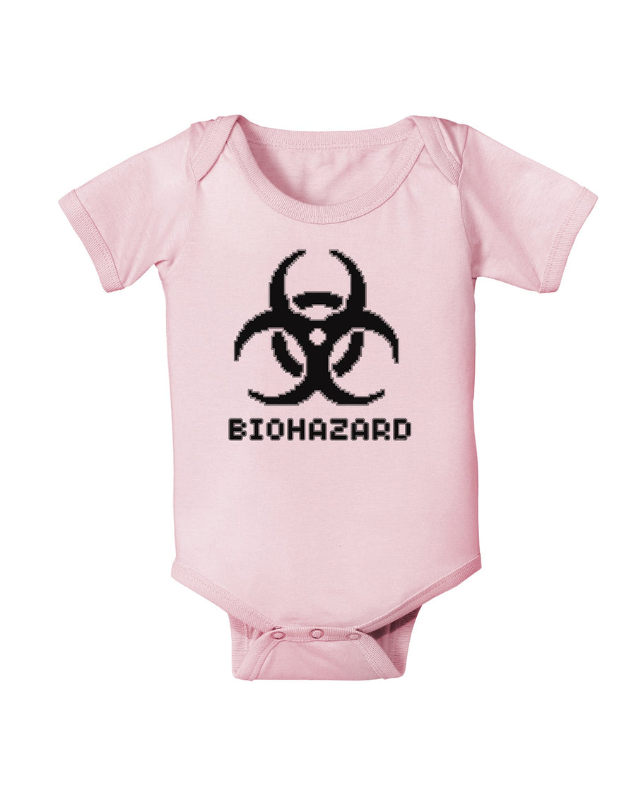 Biohazard Symbol Pixels - Apocalypse Baby Romper Bodysuit-Baby Romper-TooLoud-White-06-Months-Davson Sales