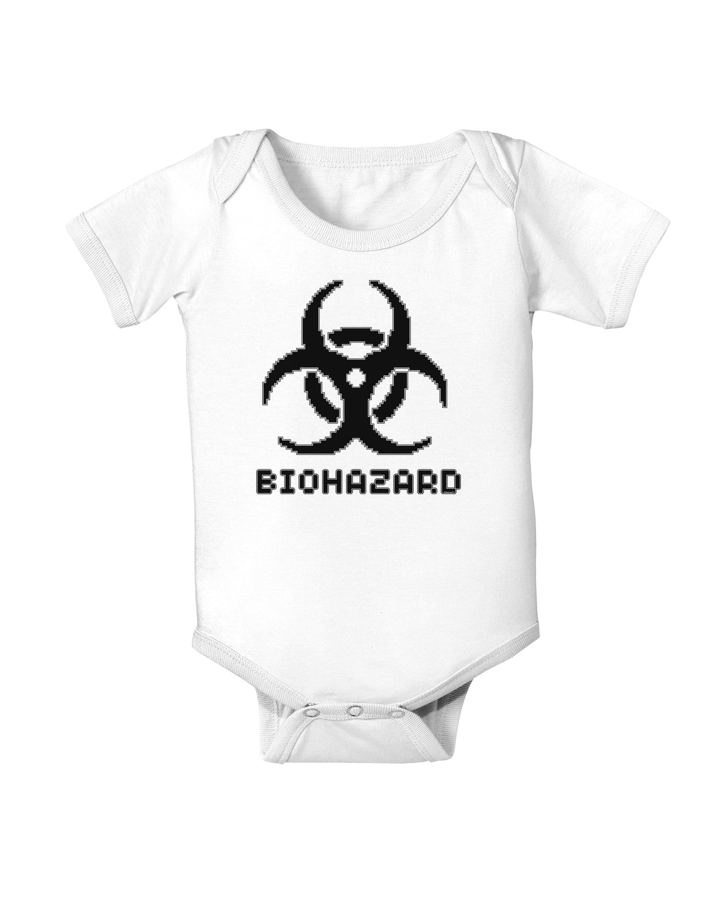 Biohazard Symbol Pixels - Apocalypse Baby Romper Bodysuit-Baby Romper-TooLoud-White-06-Months-Davson Sales