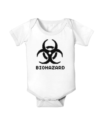 Biohazard Symbol Pixels - Apocalypse Baby Romper Bodysuit-Baby Romper-TooLoud-White-06-Months-Davson Sales