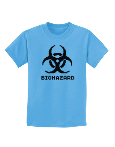 Biohazard Symbol Pixels - Apocalypse Childrens T-Shirt-Childrens T-Shirt-TooLoud-Aquatic-Blue-X-Small-Davson Sales