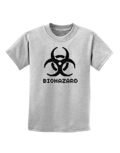 Biohazard Symbol Pixels - Apocalypse Childrens T-Shirt-Childrens T-Shirt-TooLoud-AshGray-X-Small-Davson Sales