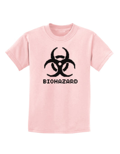 Biohazard Symbol Pixels - Apocalypse Childrens T-Shirt-Childrens T-Shirt-TooLoud-PalePink-X-Small-Davson Sales