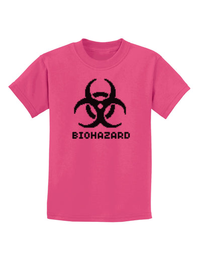 Biohazard Symbol Pixels - Apocalypse Childrens T-Shirt-Childrens T-Shirt-TooLoud-Sangria-X-Small-Davson Sales