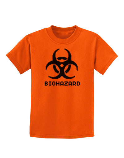 Biohazard Symbol Pixels - Apocalypse Childrens T-Shirt-Childrens T-Shirt-TooLoud-Orange-X-Small-Davson Sales