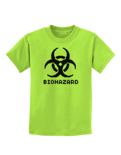 Biohazard Symbol Pixels - Apocalypse Childrens T-Shirt-Childrens T-Shirt-TooLoud-Lime-Green-X-Small-Davson Sales