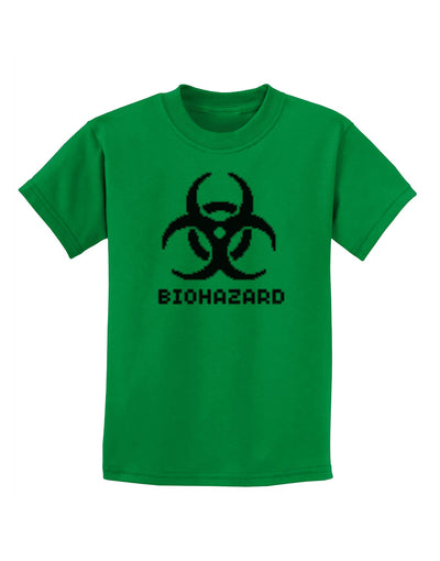 Biohazard Symbol Pixels - Apocalypse Childrens T-Shirt-Childrens T-Shirt-TooLoud-Kelly-Green-X-Small-Davson Sales