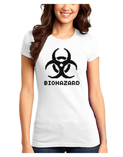 Biohazard Symbol Pixels - Apocalypse Juniors T-Shirt-Womens Juniors T-Shirt-TooLoud-White-Juniors Fitted XS-Davson Sales