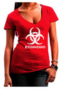 Biohazard Symbol Pixels - Apocalypse Juniors V-Neck Dark T-Shirt-Womens V-Neck T-Shirts-TooLoud-Red-Small-Davson Sales