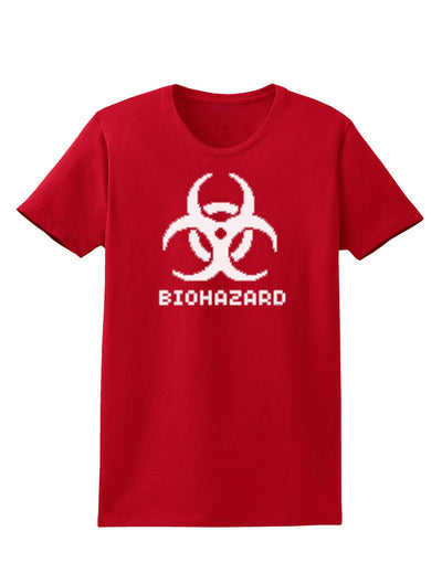 Biohazard Symbol Pixels - Apocalypse Womens Dark T-Shirt-Womens T-Shirt-TooLoud-Red-X-Small-Davson Sales