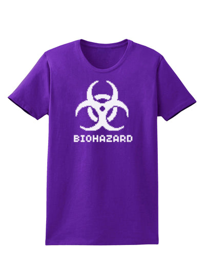 Biohazard Symbol Pixels - Apocalypse Womens Dark T-Shirt-Womens T-Shirt-TooLoud-Purple-X-Small-Davson Sales