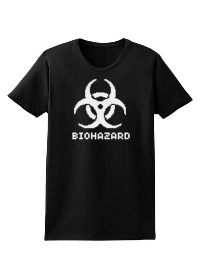 Biohazard Symbol Pixels - Apocalypse Womens Dark T-Shirt-Womens T-Shirt-TooLoud-Black-X-Small-Davson Sales