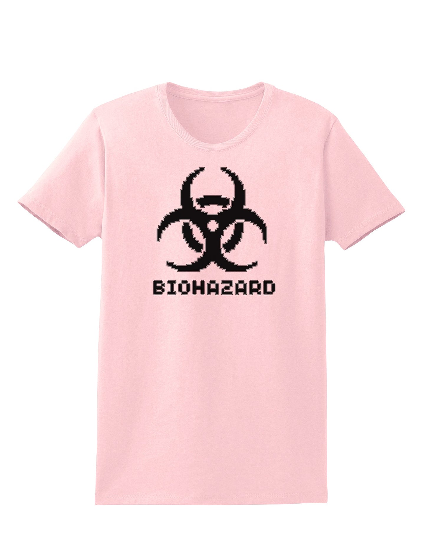 Biohazard Symbol Pixels - Apocalypse Womens T-Shirt-Womens T-Shirt-TooLoud-PalePink-X-Small-Davson Sales