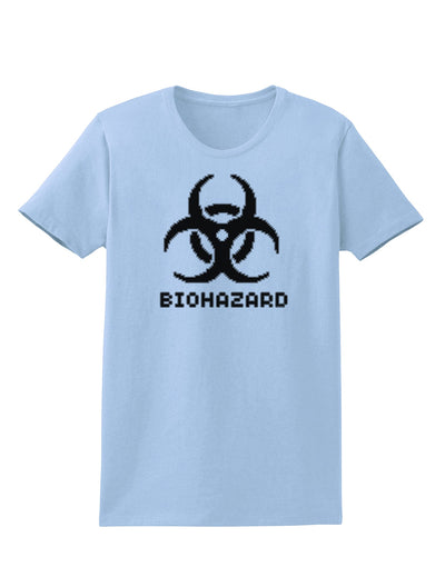 Biohazard Symbol Pixels - Apocalypse Womens T-Shirt-Womens T-Shirt-TooLoud-Light-Blue-X-Small-Davson Sales