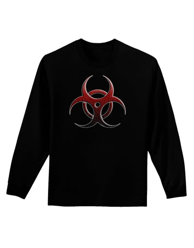 Biohazard Symbol Red Stone - Apocalypse Adult Long Sleeve Dark T-Shirt-TooLoud-Black-Small-Davson Sales