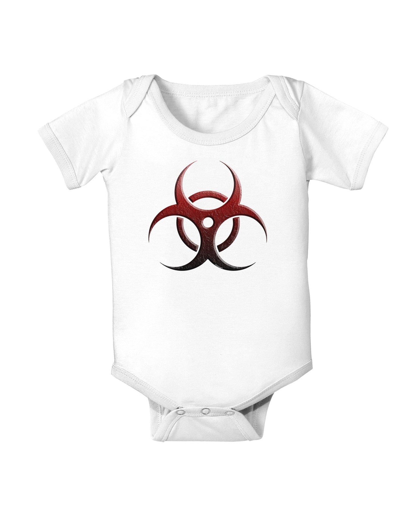Biohazard Symbol Red Stone - Apocalypse Baby Romper Bodysuit-Baby Romper-TooLoud-White-06-Months-Davson Sales