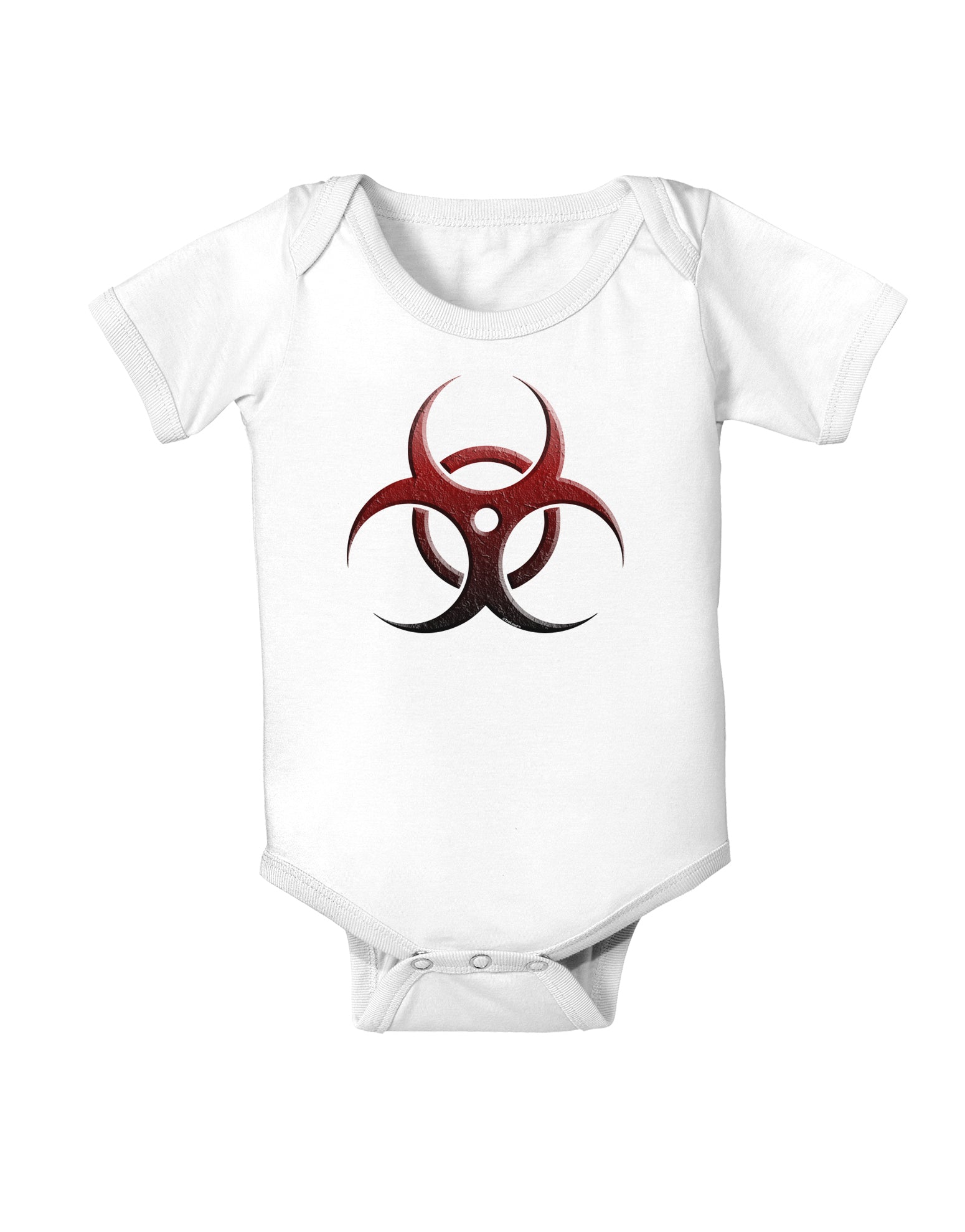 Biohazard Symbol Red Stone - Apocalypse Baby Romper Bodysuit-Baby Romper-TooLoud-White-06-Months-Davson Sales