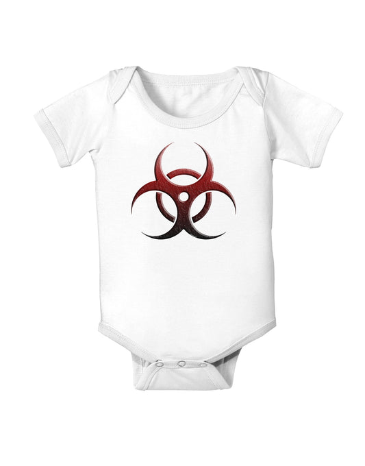 Biohazard Symbol Red Stone - Apocalypse Baby Romper Bodysuit-Baby Romper-TooLoud-White-06-Months-Davson Sales