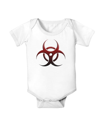 Biohazard Symbol Red Stone - Apocalypse Baby Romper Bodysuit-Baby Romper-TooLoud-White-06-Months-Davson Sales