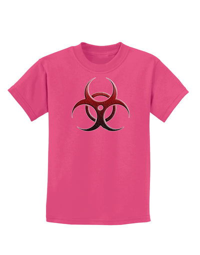 Biohazard Symbol Red Stone - Apocalypse Childrens Dark T-Shirt-Childrens T-Shirt-TooLoud-Sangria-X-Small-Davson Sales