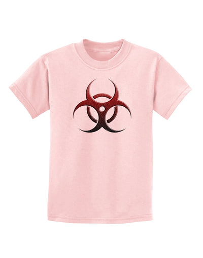 Biohazard Symbol Red Stone - Apocalypse Childrens T-Shirt-Childrens T-Shirt-TooLoud-PalePink-X-Small-Davson Sales