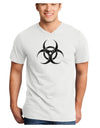 Biohazard Symbol - Vintage Apocalypse Adult V-Neck T-shirt-Mens V-Neck T-Shirt-TooLoud-White-Small-Davson Sales