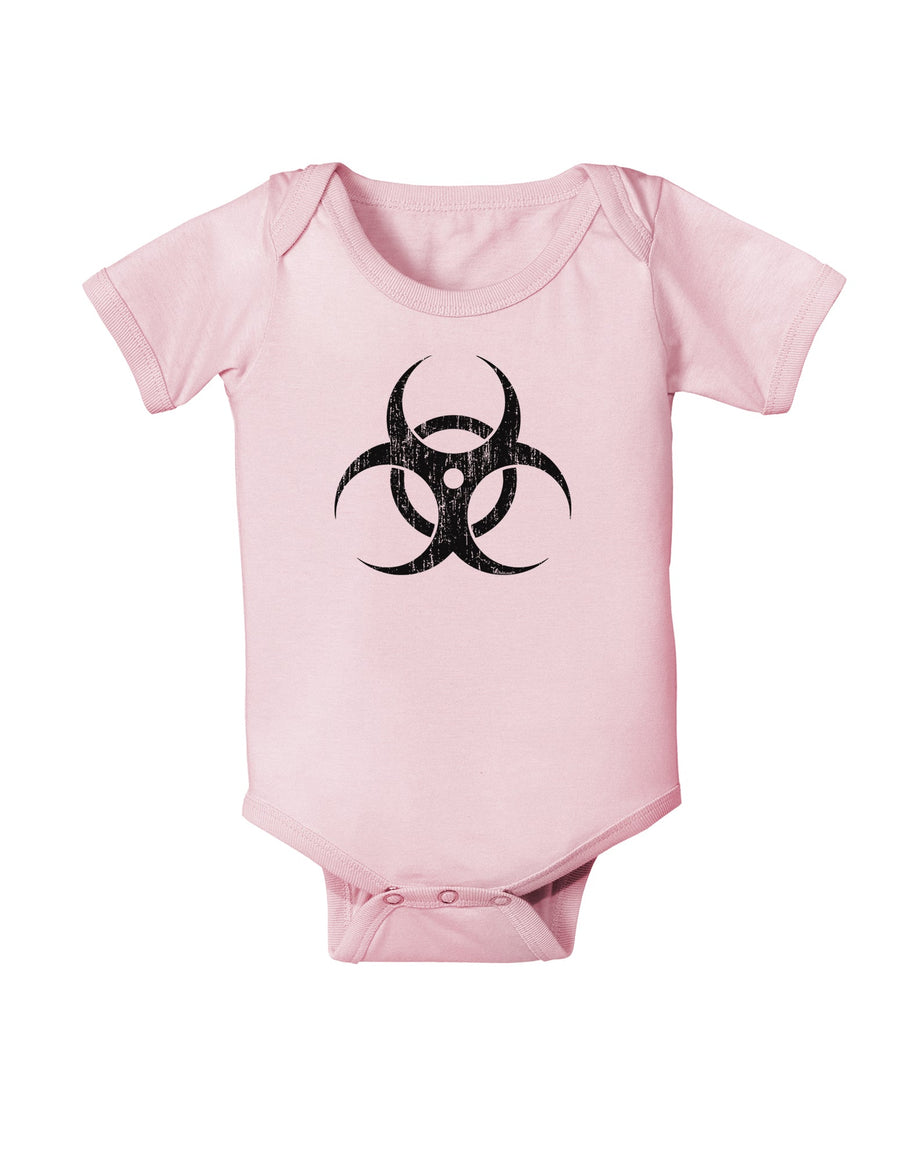 Biohazard Symbol - Vintage Apocalypse Baby Romper Bodysuit-Baby Romper-TooLoud-White-06-Months-Davson Sales