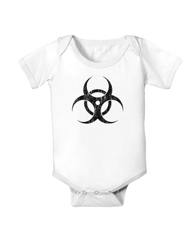 Biohazard Symbol - Vintage Apocalypse Baby Romper Bodysuit-Baby Romper-TooLoud-White-06-Months-Davson Sales